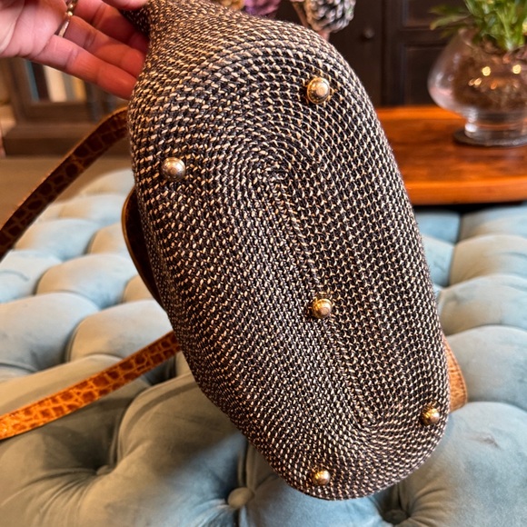 Eric Javits Black and Tan Woven Tote - Picture 3 of 5